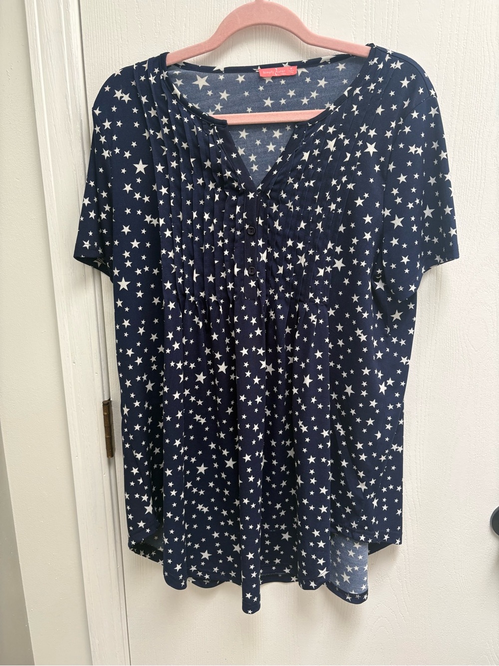 🛑 2/$20 Star-Print Navy Short Sleeve Tunic